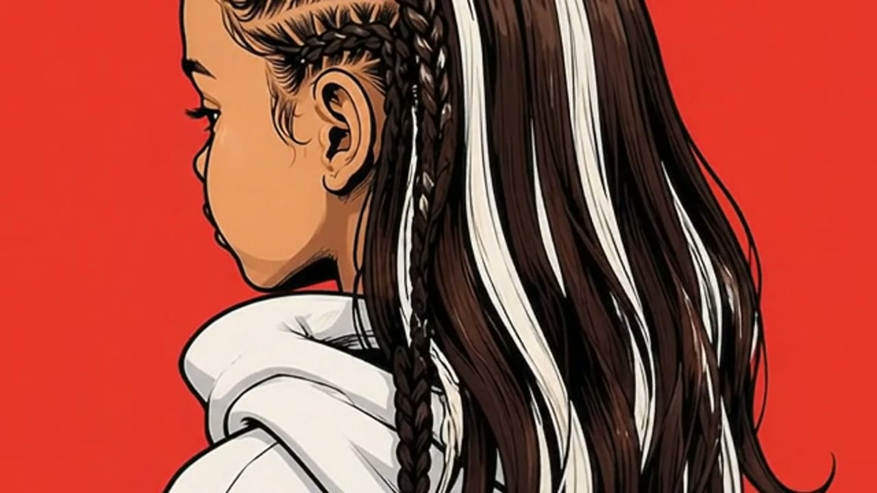 横顔の女の子とブレイズのイラスト